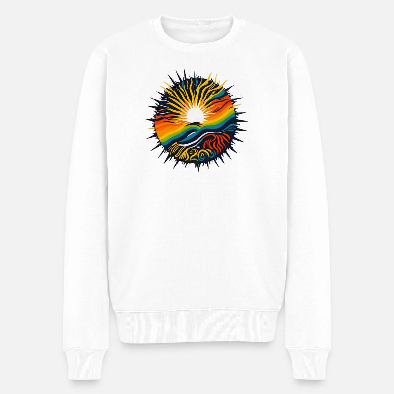 positive Energie - Männer Premium Bio Pullover - Weiß