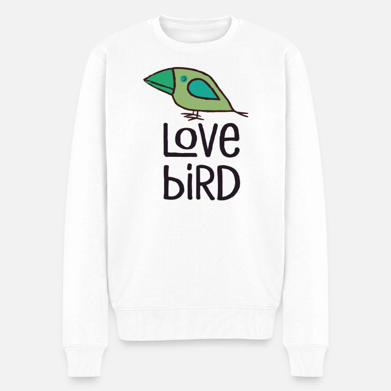 love bird grün - Männer Premium Bio Pullover - Weiß