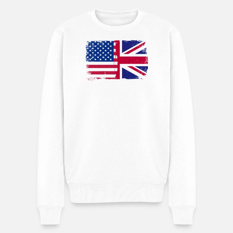 Hinweis Fusion USUK Grunge - Männer Premium Bio Pullover - Weiß