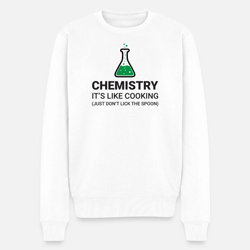 Chemie, das ist wie beim Kochen - Männer Premium Bio Pullover - Weiß