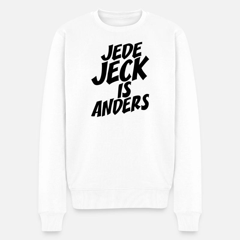 Kölsch Jede Jeck Is Anders Kölner Grundgesetz Köln - Männer Premium Bio Pullover - Weiß