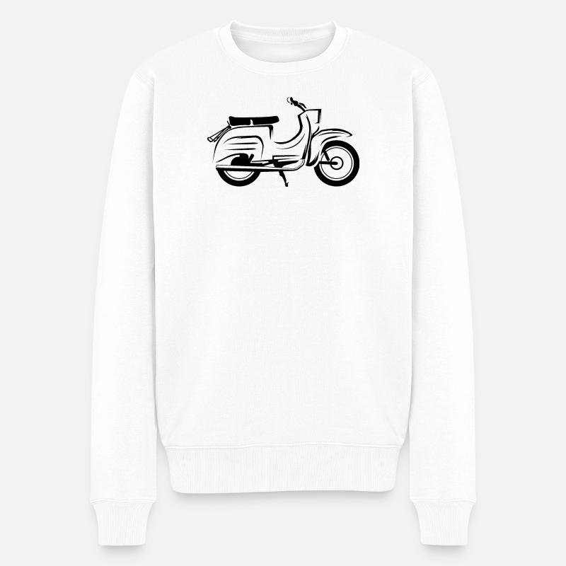 simson schwalbe fans freunde symbol icon Logo - Männer Premium Bio Pullover - Weiß
