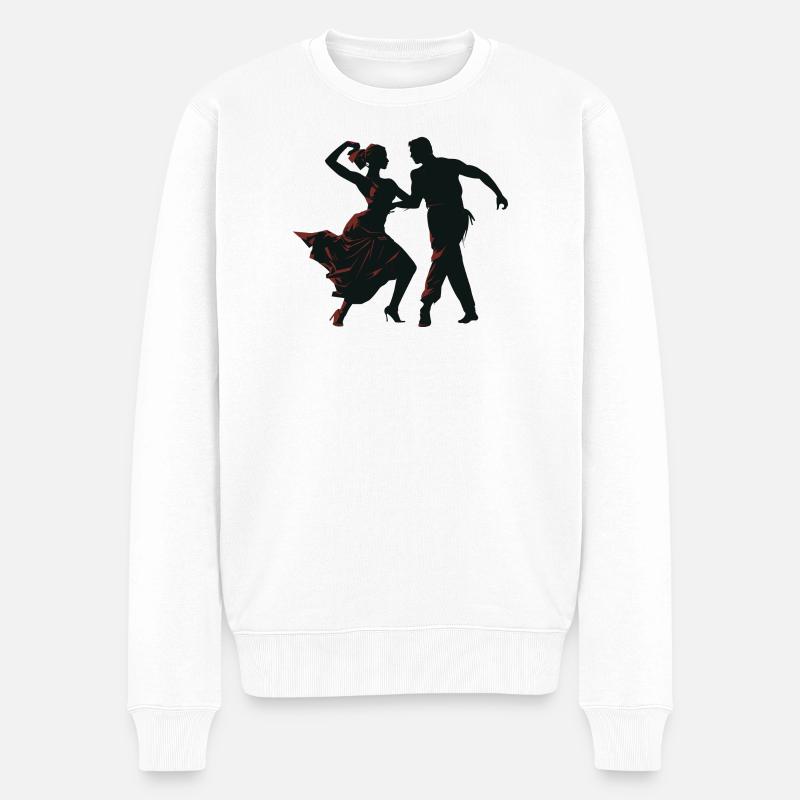 Flamenco Tanz - Männer Premium Bio Pullover - Weiß