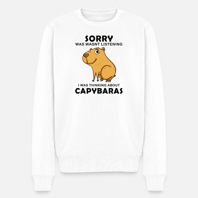Capybara Wasserschwein Capybaras - Männer Premium Bio Pullover - Weiß