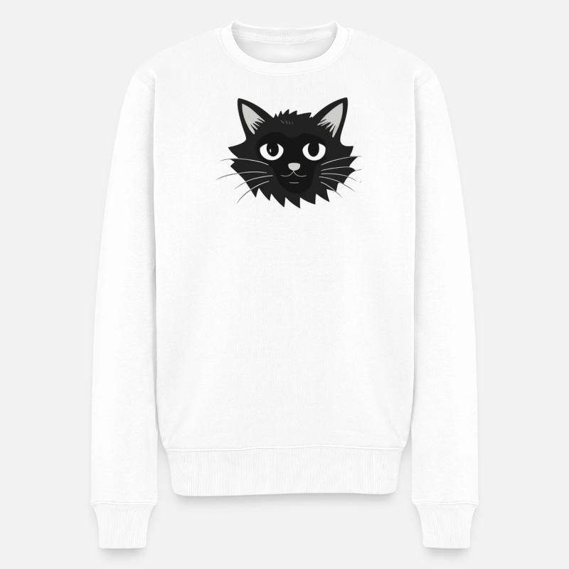 Visage de chat Katzengesicht - Pull Premium bio Homme - blanc