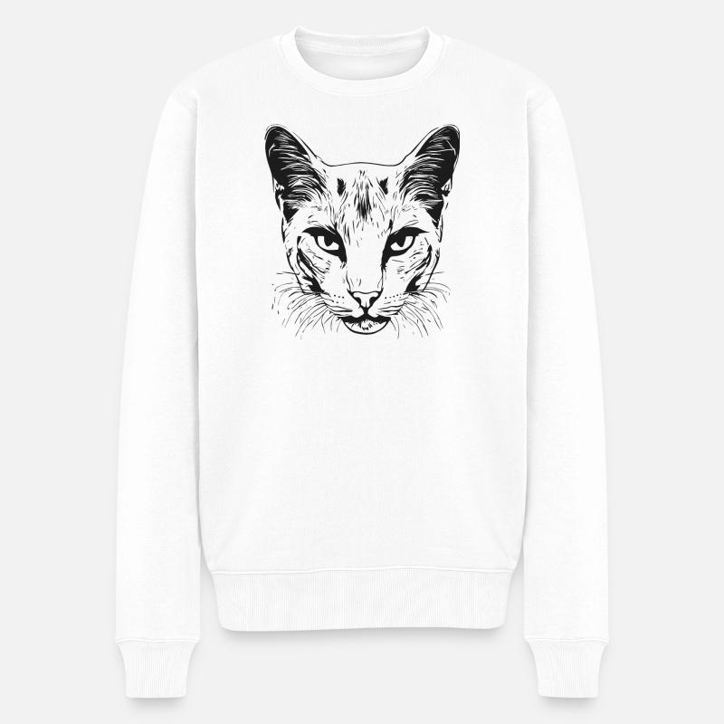 Chat 1 - Pull Premium bio Homme - blanc
