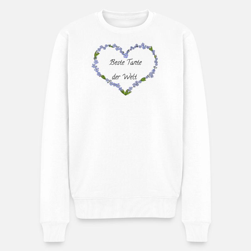 Beste Tante der Welt - Männer Premium Bio Pullover - Weiß