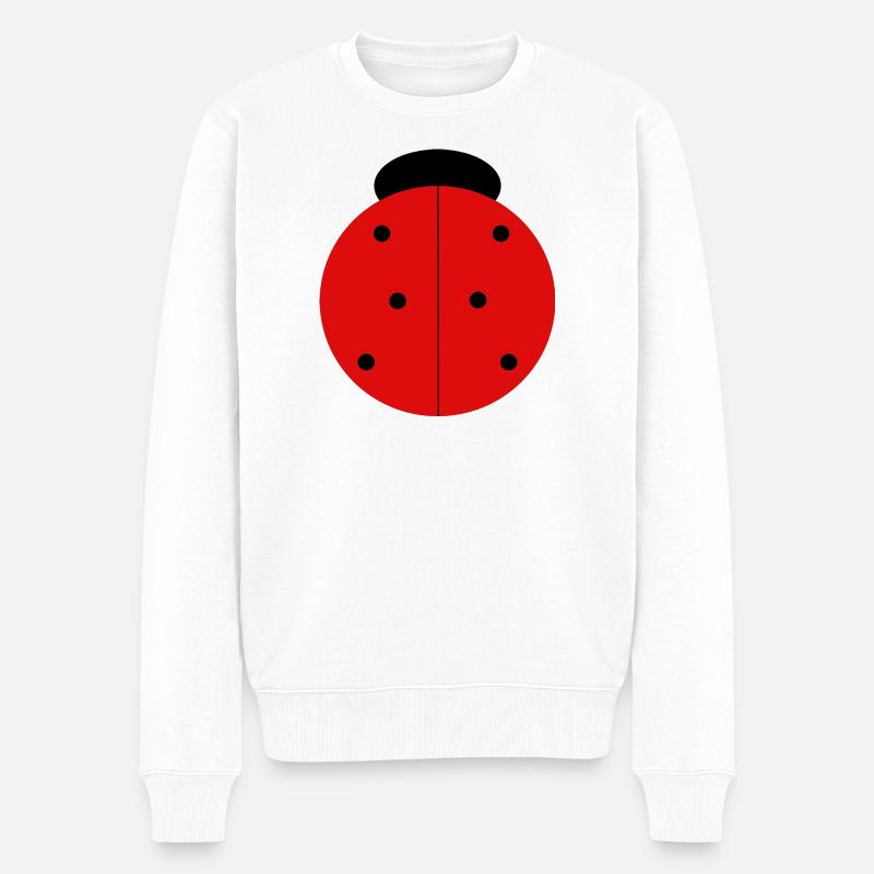 Coccinelle Rouge à Points Noirs - Pull Premium bio Homme - blanc