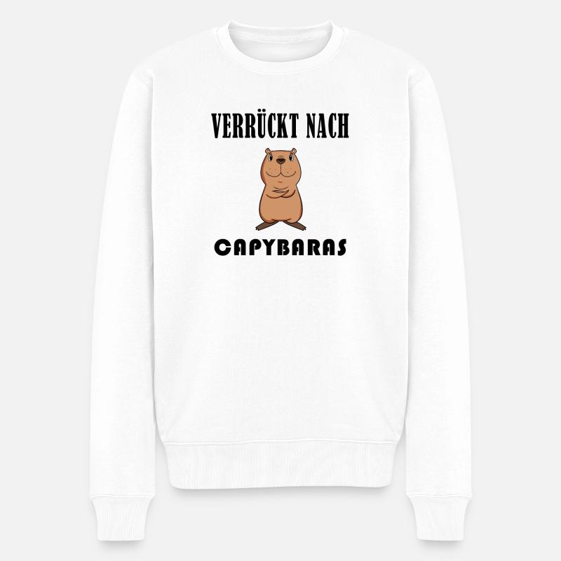 Capybara Wasserschwein Capybaras - Männer Premium Bio Pullover - Weiß
