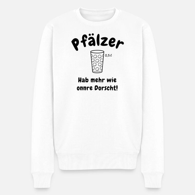 Pfälzer Durst - Männer Premium Bio Pullover - Weiß