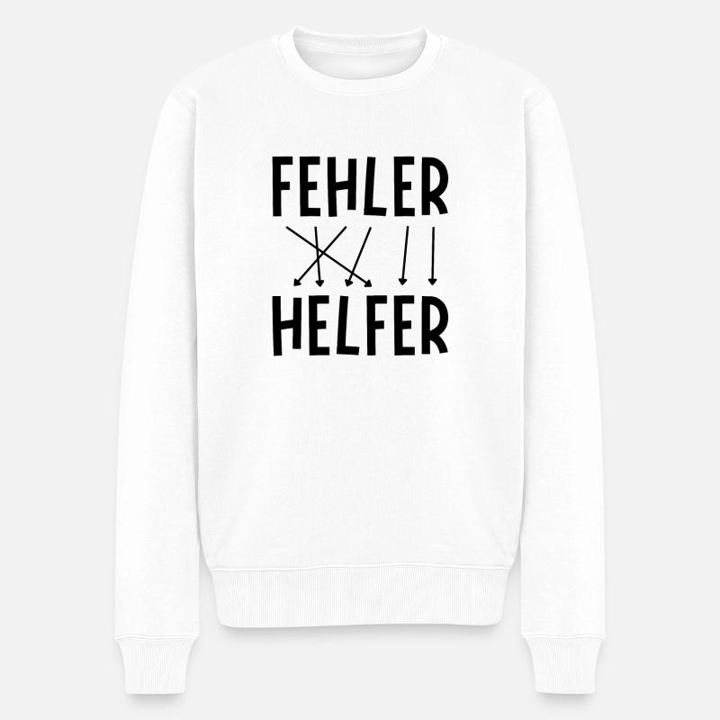 Fehler sind Helfer - Männer Premium Bio Pullover - Weiß
