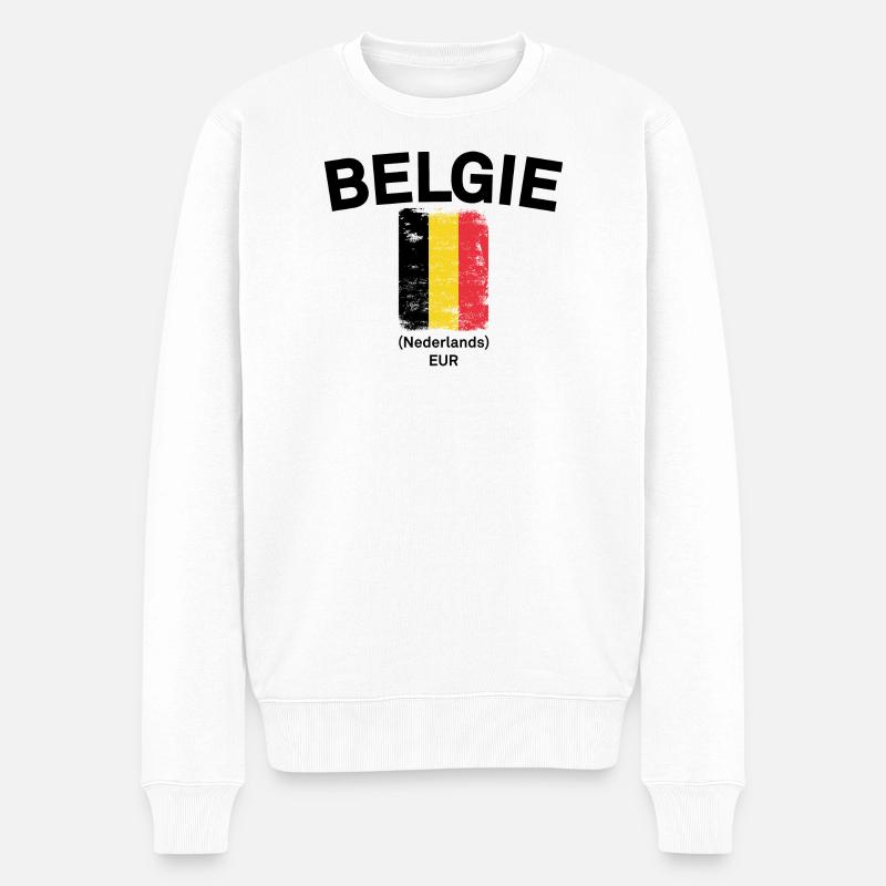 Drapeau belge des broussailles vieilli - Pull Premium bio Homme - blanc