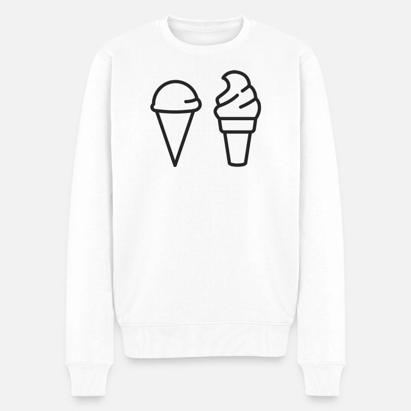 Ich habe noch nie Eis gegessen - Männer Premium Bio Pullover - Weiß
