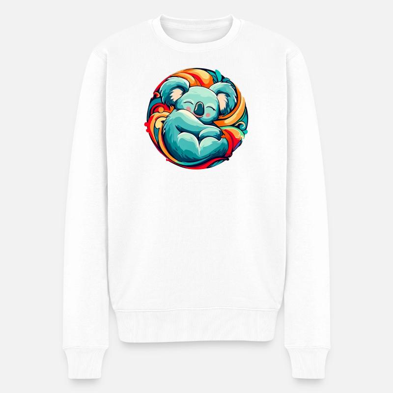 Koala dort - Pull Premium bio Homme - blanc