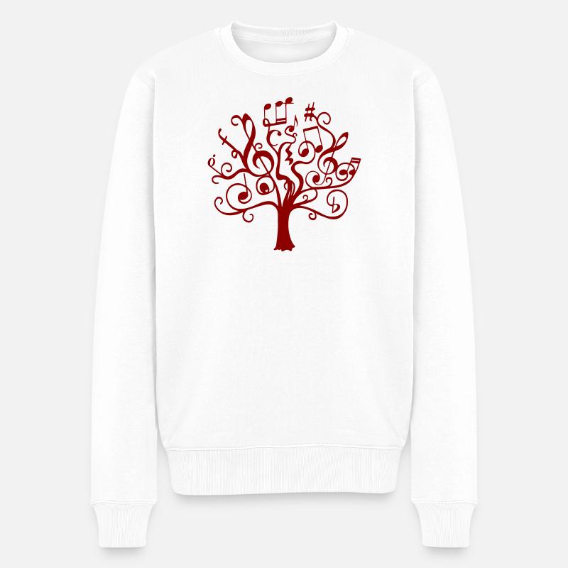 Arbre de notes rouge - Pull Premium bio Homme - blanc