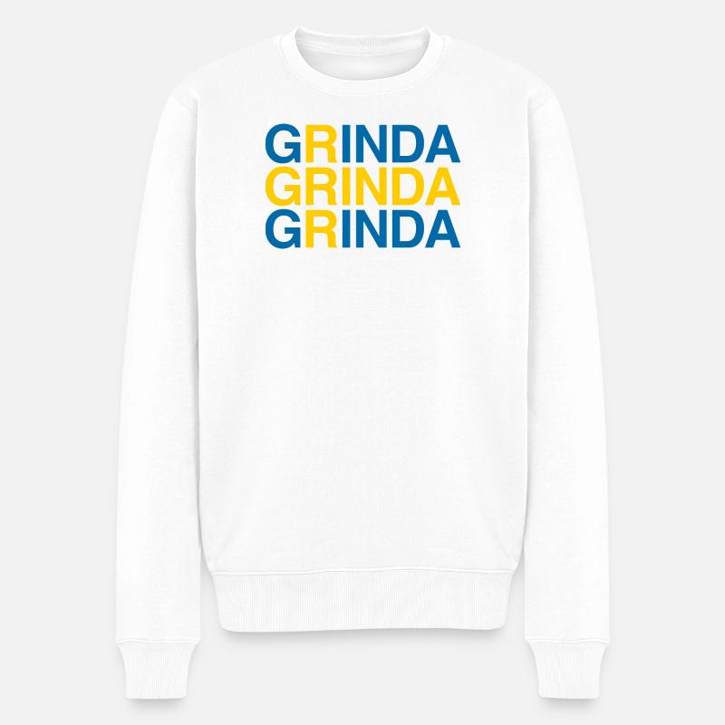 GRINDA Sverige Suède Suède Drapeau - Pull Premium bio Homme - blanc