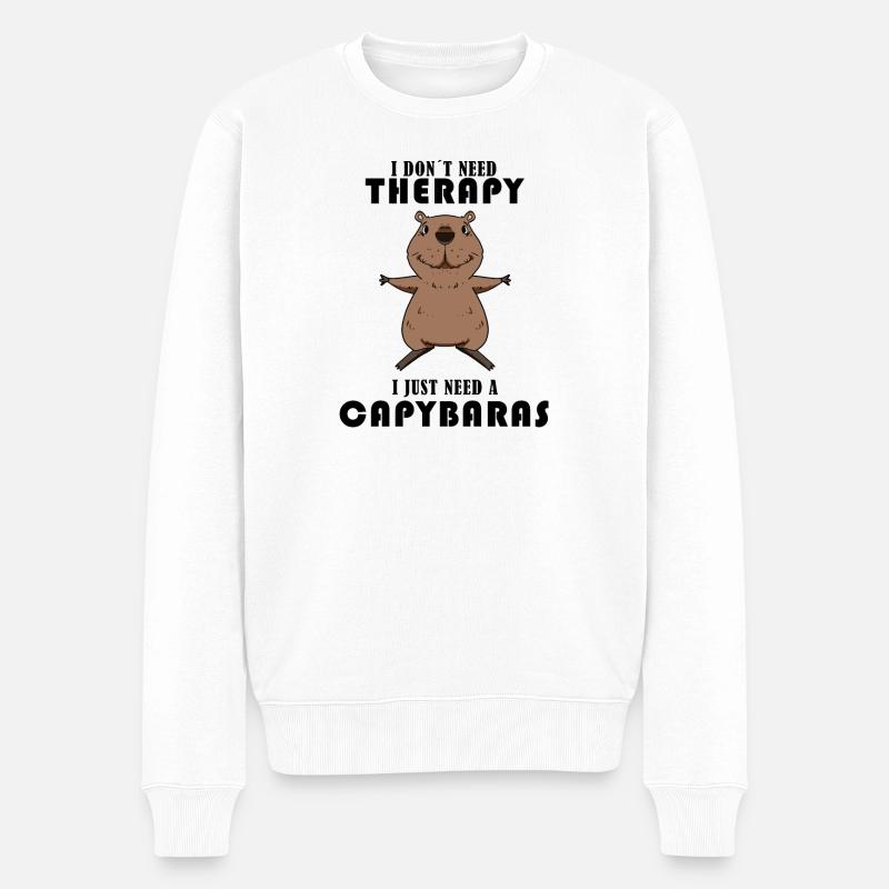 Capybara Wasserschwein Capybaras - Männer Premium Bio Pullover - Weiß