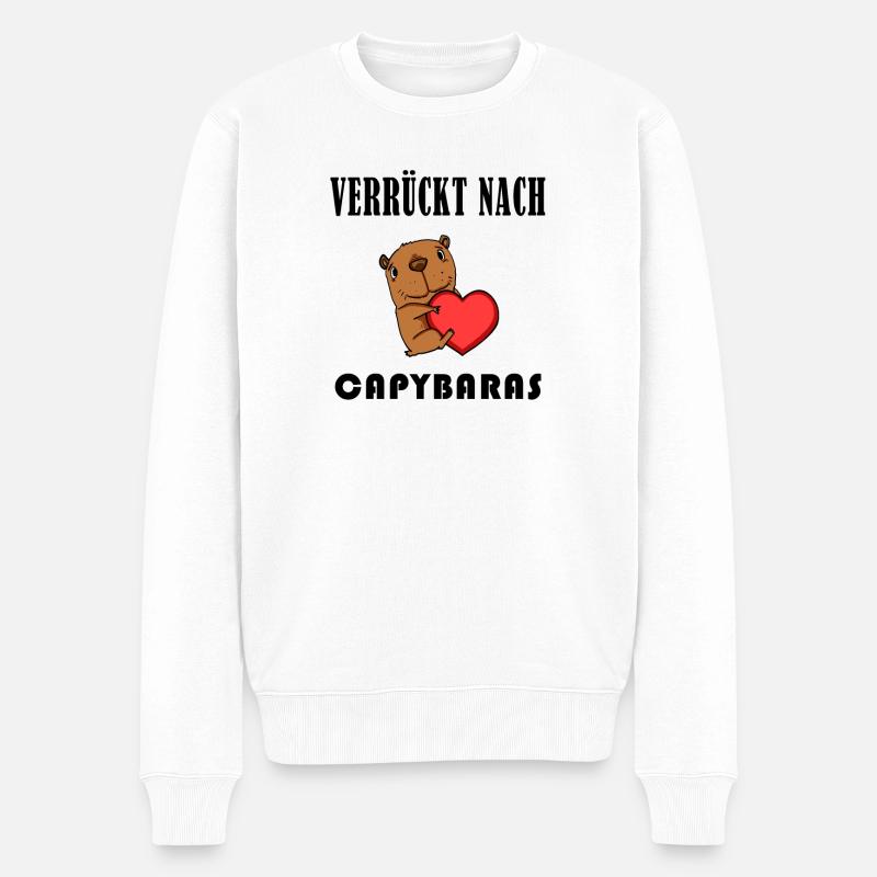 Capybara Wasserschwein Capybaras - Männer Premium Bio Pullover - Weiß