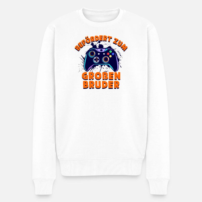 Geschwisterliebe Stolzer Großer Bruder Statement - Männer Premium Bio Pullover - Weiß