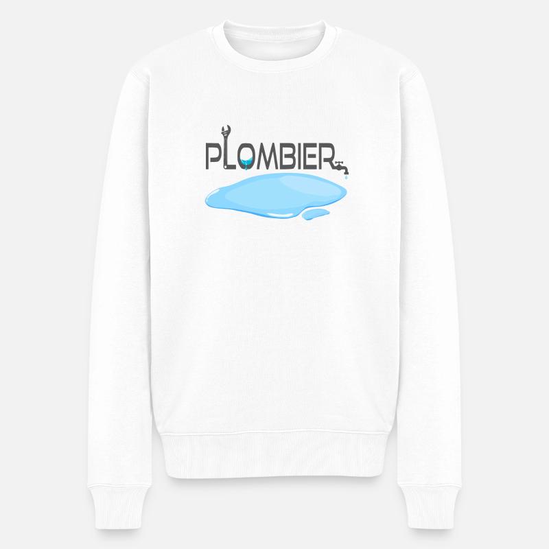 Plombier - Pull Premium bio Homme - blanc