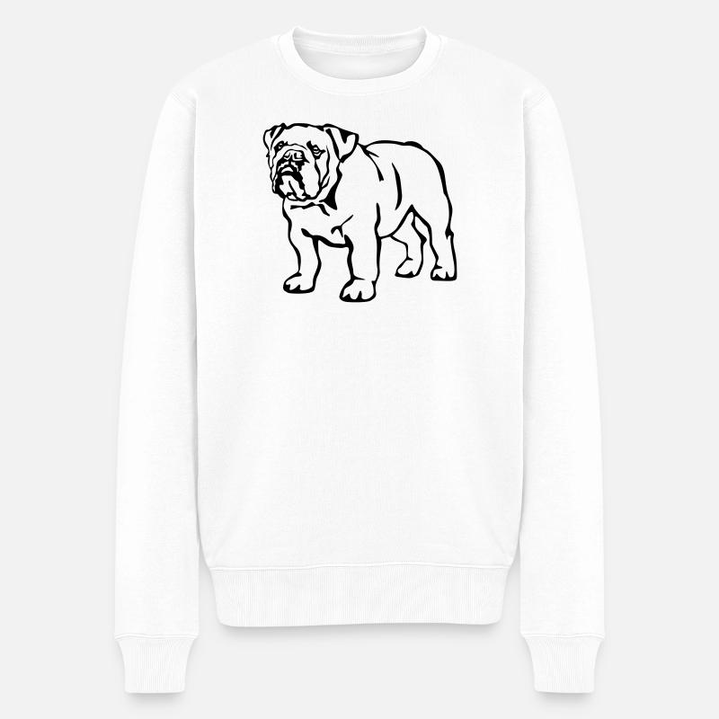 Englische Bulldogge - Männer Premium Bio Pullover - Weiß