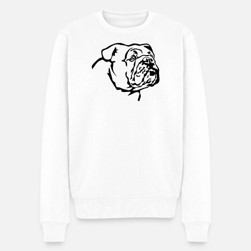Tête de bouledogue anglais - Pull Premium bio Homme - blanc