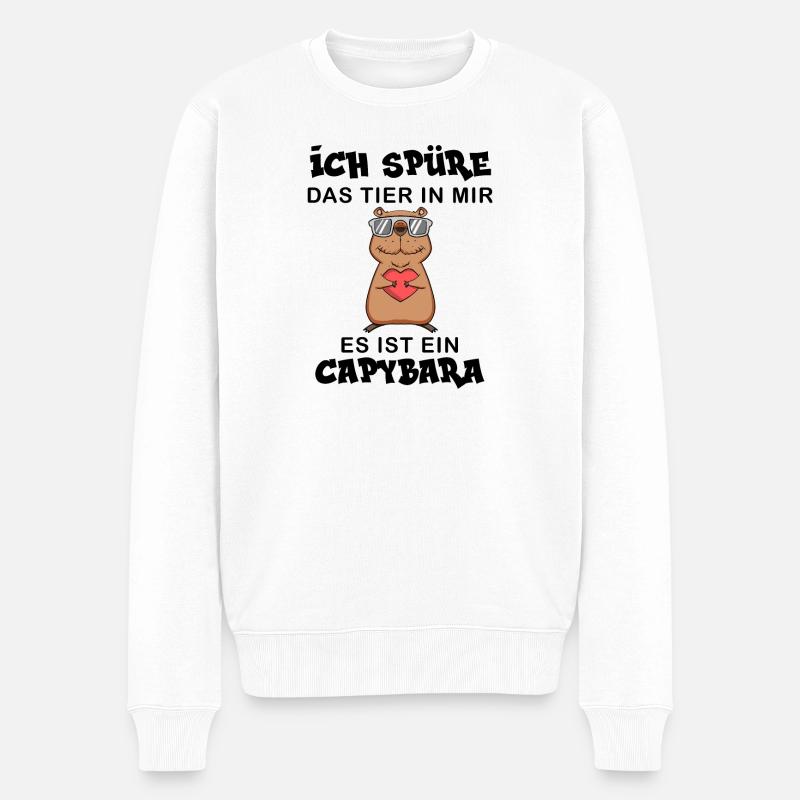 Capybara Wasserschwein Capybaras - Männer Premium Bio Pullover - Weiß