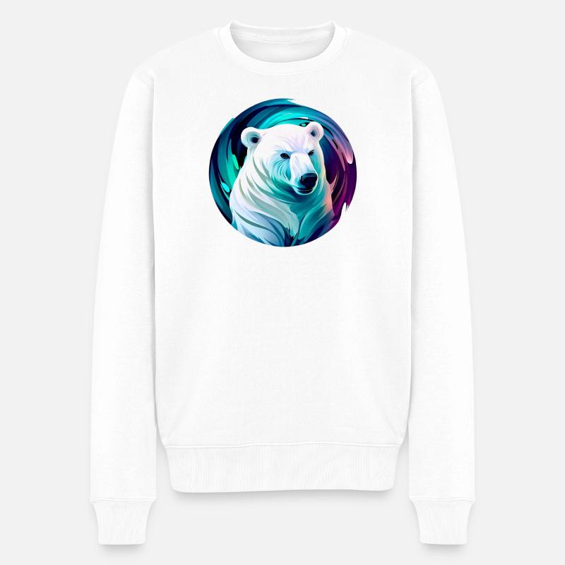 Weißer Eisbär - Männer Premium Bio Pullover - Weiß