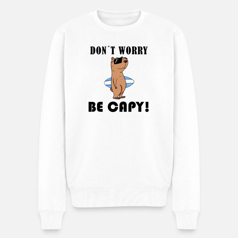 Capybara Wasserschwein Capybaras - Männer Premium Bio Pullover - Weiß