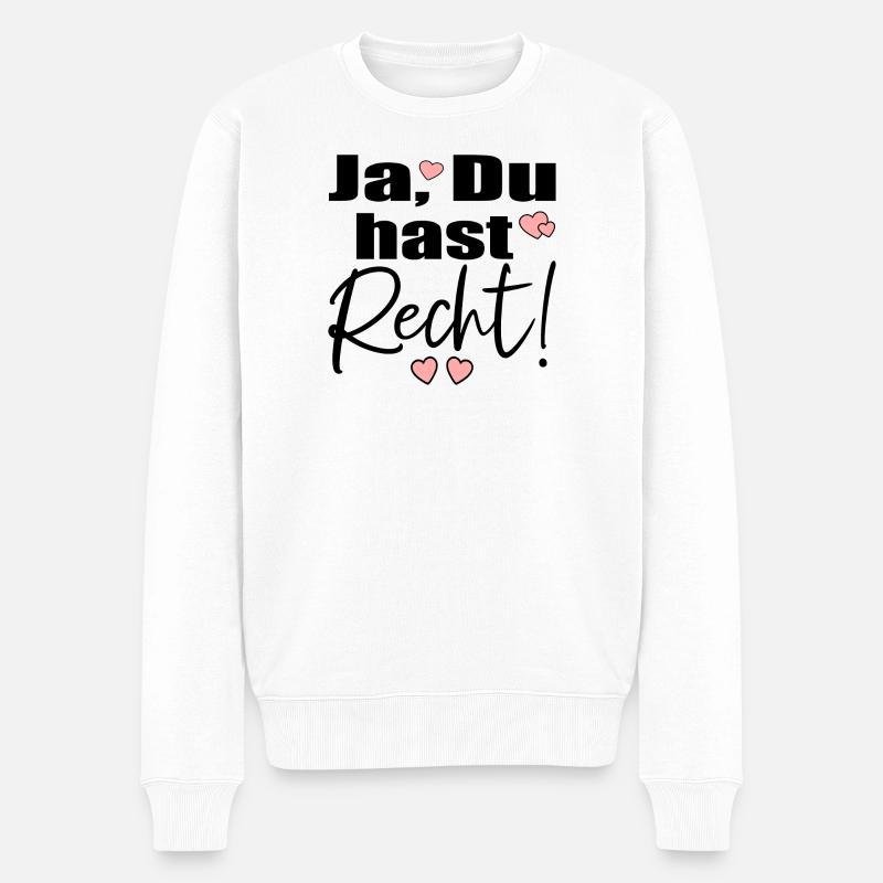 RECHT VERSÖHNUNG - Männer Premium Bio Pullover - Weiß