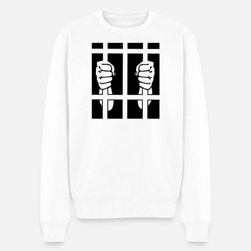 Gefangener im Gefängnis zwei Fäuste - Männer Premium Bio Pullover - Weiß