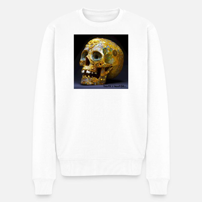 Der Tod ist schön 01 - Männer Premium Bio Pullover - Weiß