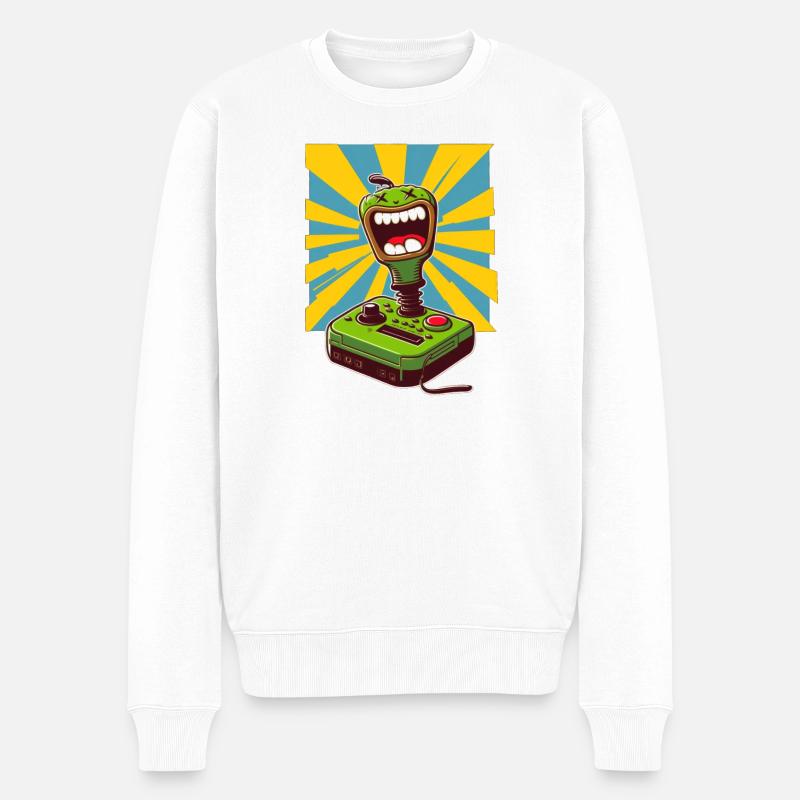 Joystick 01 - Männer Premium Bio Pullover - Weiß