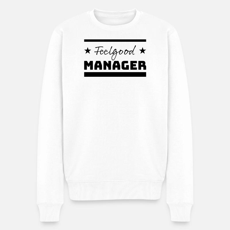 Tshirt Feelgood Manager Stars black - Männer Premium Bio Pullover - Weiß