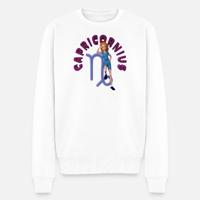 Astrologisches Steinbock-Design für Jugendmode - Männer Premium Bio Pullover - Weiß