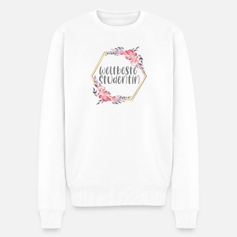 Studentin Studium Mädchen Lernen Geschenk - Männer Premium Bio Pullover - Weiß