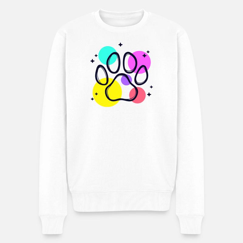 Haustiere Hund Lieblingstier Katze Knuddeltier - Männer Premium Bio Pullover - Weiß