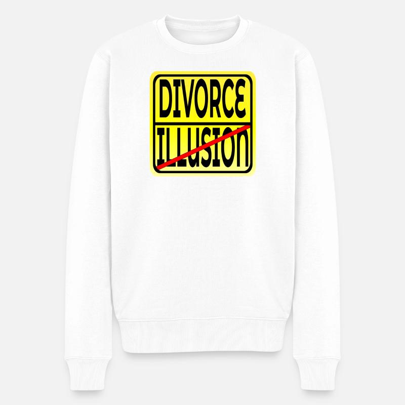ILLUSION EHE SCHEIDUNG - Männer Premium Bio Pullover - Weiß