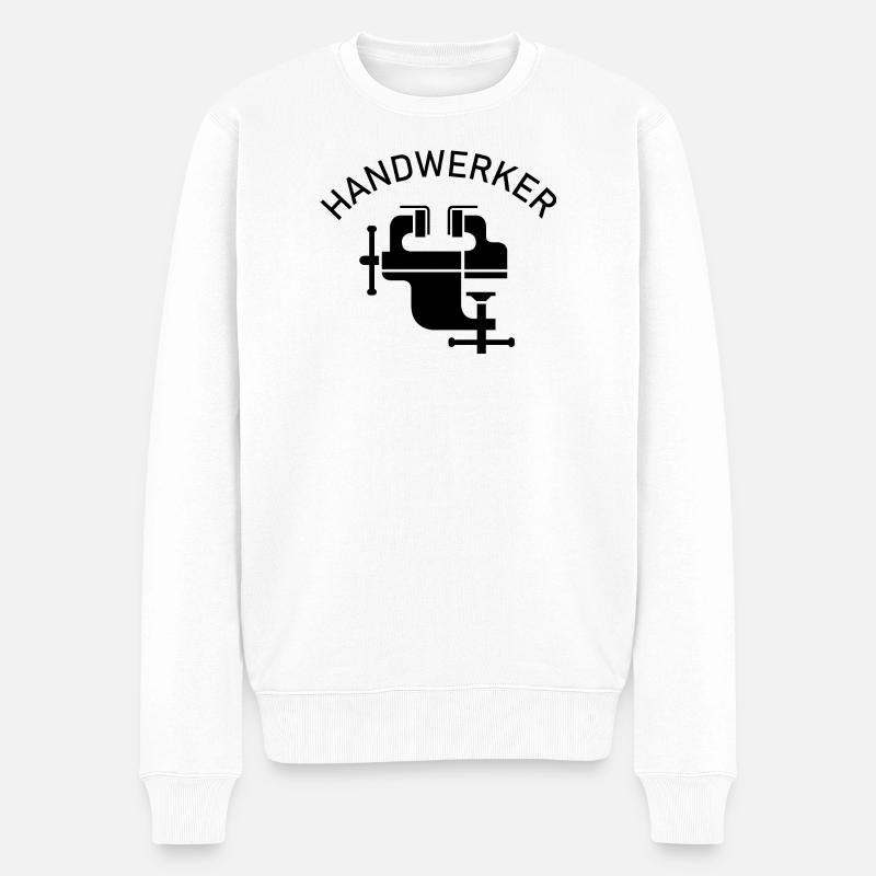 Handwerker Symbol Schraubstock Symbol icon Team - Männer Premium Bio Pullover - Weiß