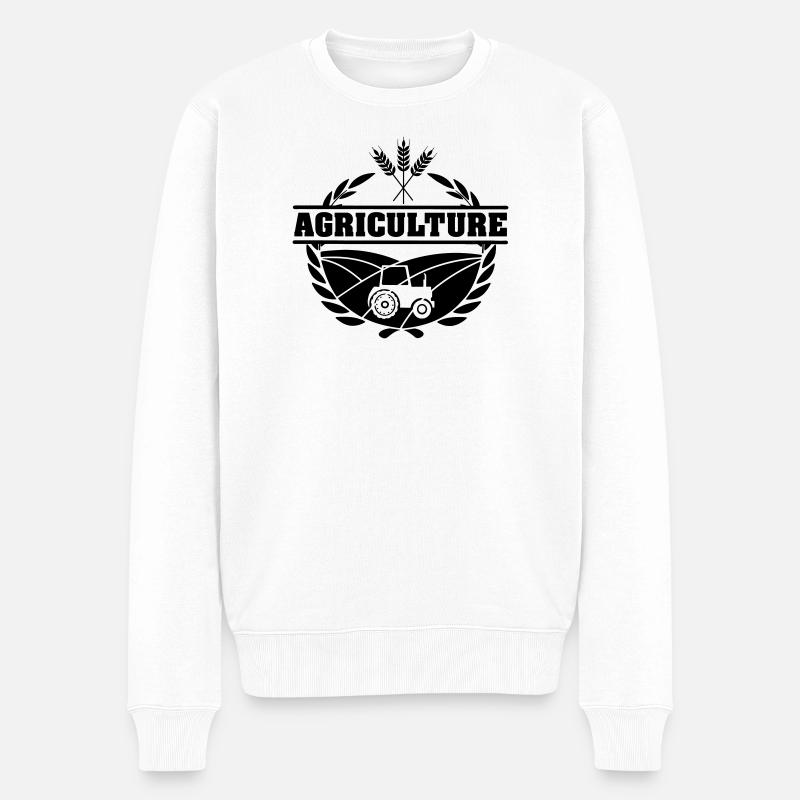Landwirtschaft tekest Getreidetraktor - Männer Premium Bio Pullover - Weiß