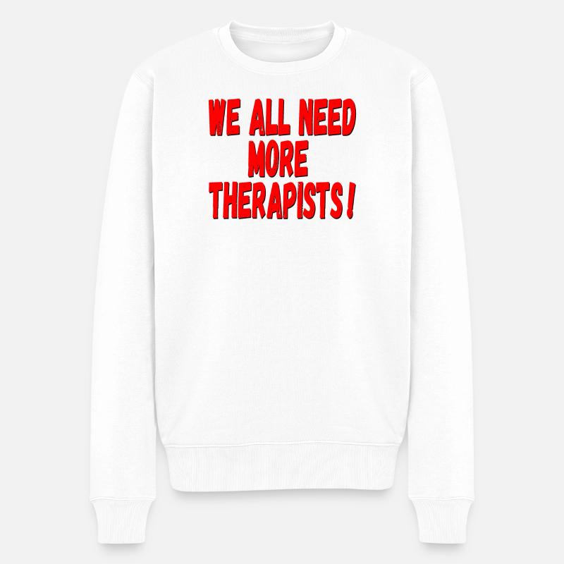 THERAPEUTEN GESUNDHEIT - Männer Premium Bio Pullover - Weiß