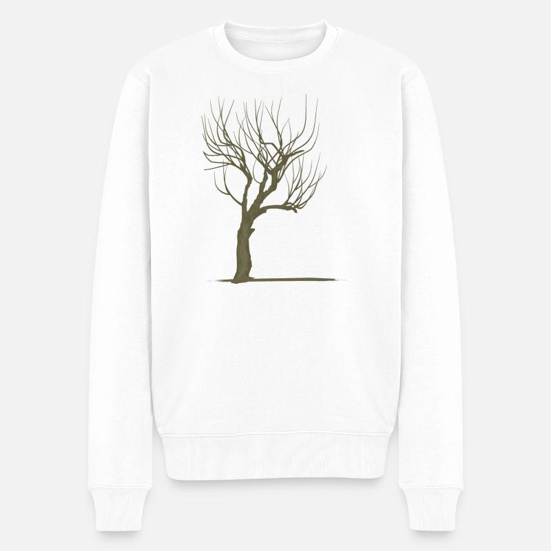 Baum ohne Blätter - modificated - Männer Premium Bio Pullover - Weiß