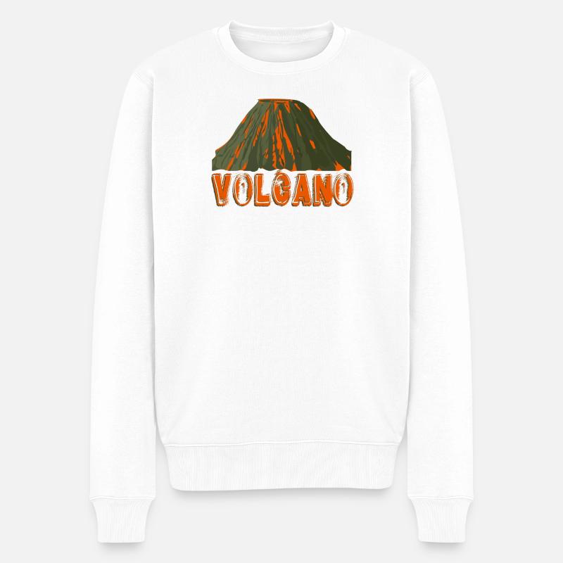 volcano mit Schrift - Männer Premium Bio Pullover - Weiß