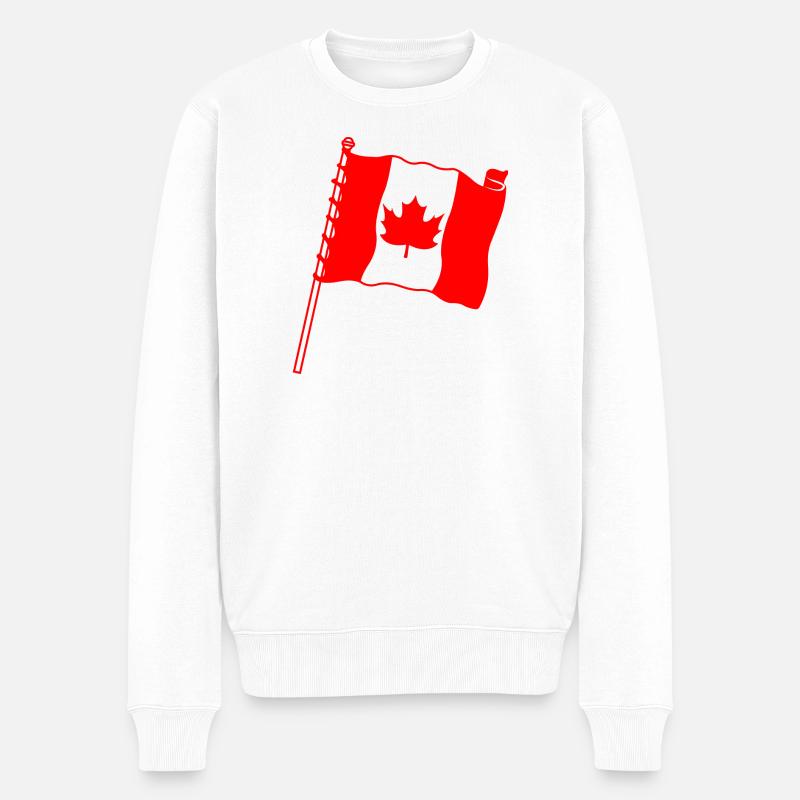 Flagge: Kanada-Ahornblatt - Männer Premium Bio Pullover - Weiß