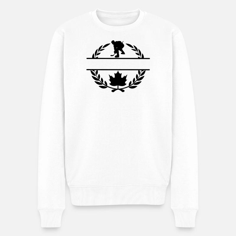 Kanada Ahornblatt Eishockey Lorbeerkranz - Männer Premium Bio Pullover - Weiß
