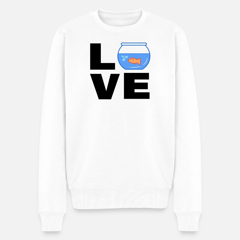 Haustiere Goldfisch Aquarium Statement Heimtier - Männer Premium Bio Pullover - Weiß
