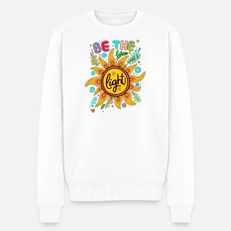 Be the Light - Männer Premium Bio Pullover - Weiß