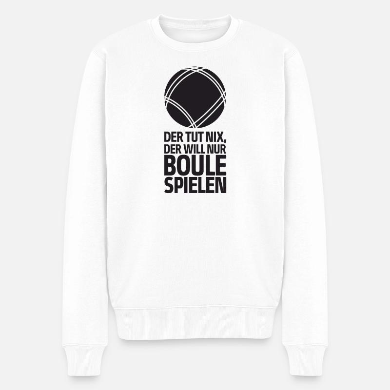 Der tut nix der will nur Boule spielen Petanque - Männer Premium Bio Pullover - Weiß