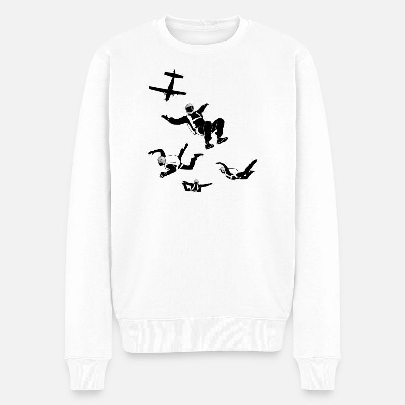Fallschirm, skydiving - Männer Premium Bio Pullover - Weiß