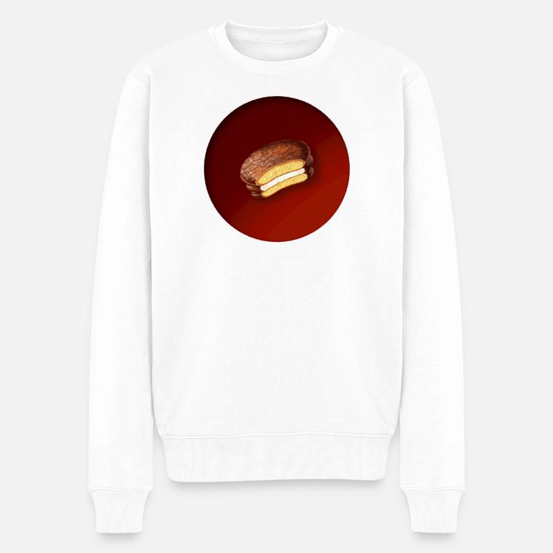 ein leckerer Keks mit Schokolade - Männer Premium Bio Pullover - Weiß